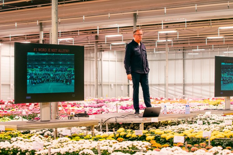 F1 pitreporter spreekt tijdens Delishow Deliflor F1 pitreporter spreekt tijdens Delishow Deliflor